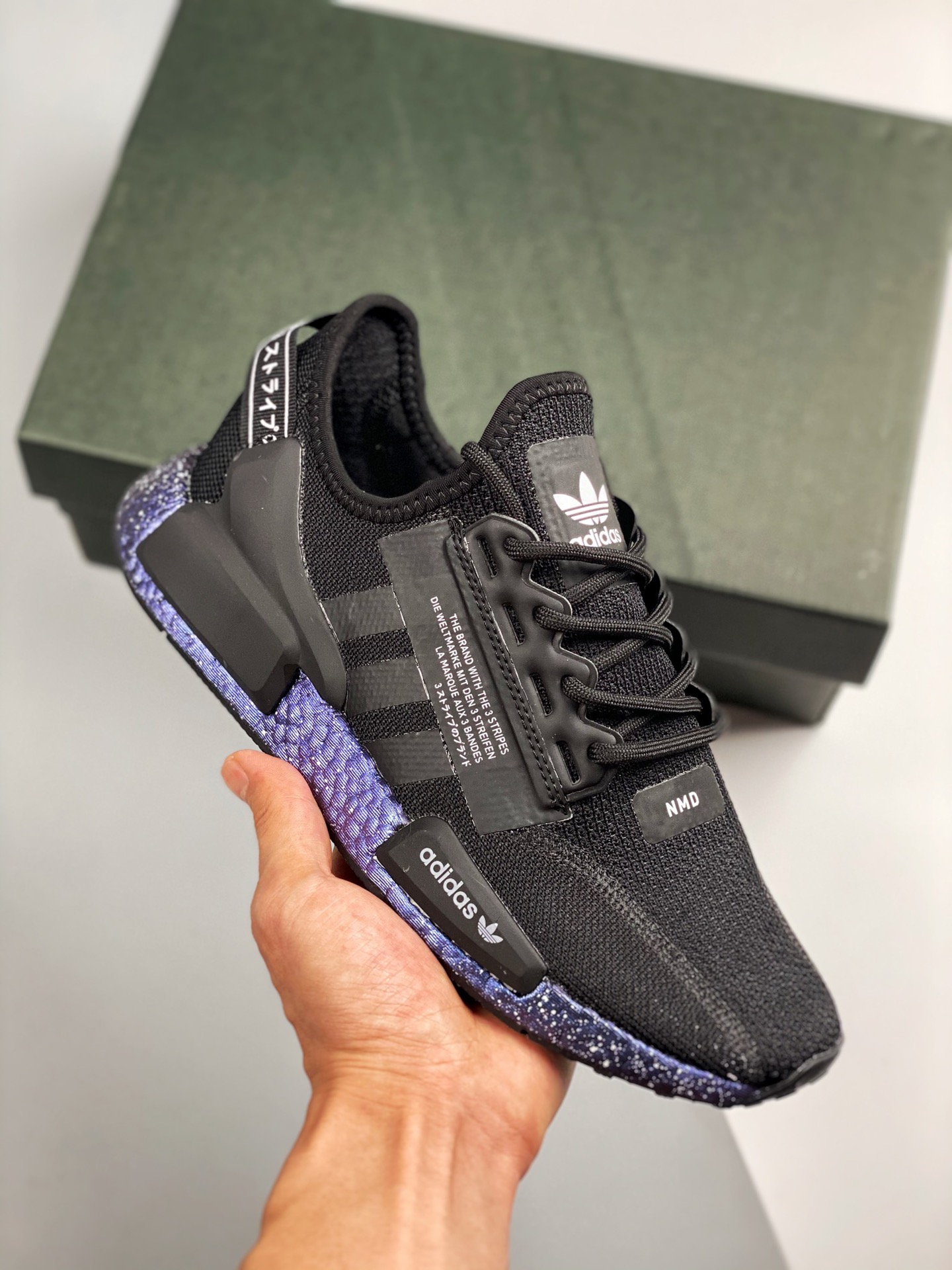 AD NMD _R1 negro y azul, versión Hupu, lanzamiento sincronizado en tiendas ‼️ Almacenamiento en stock, suministro estab…