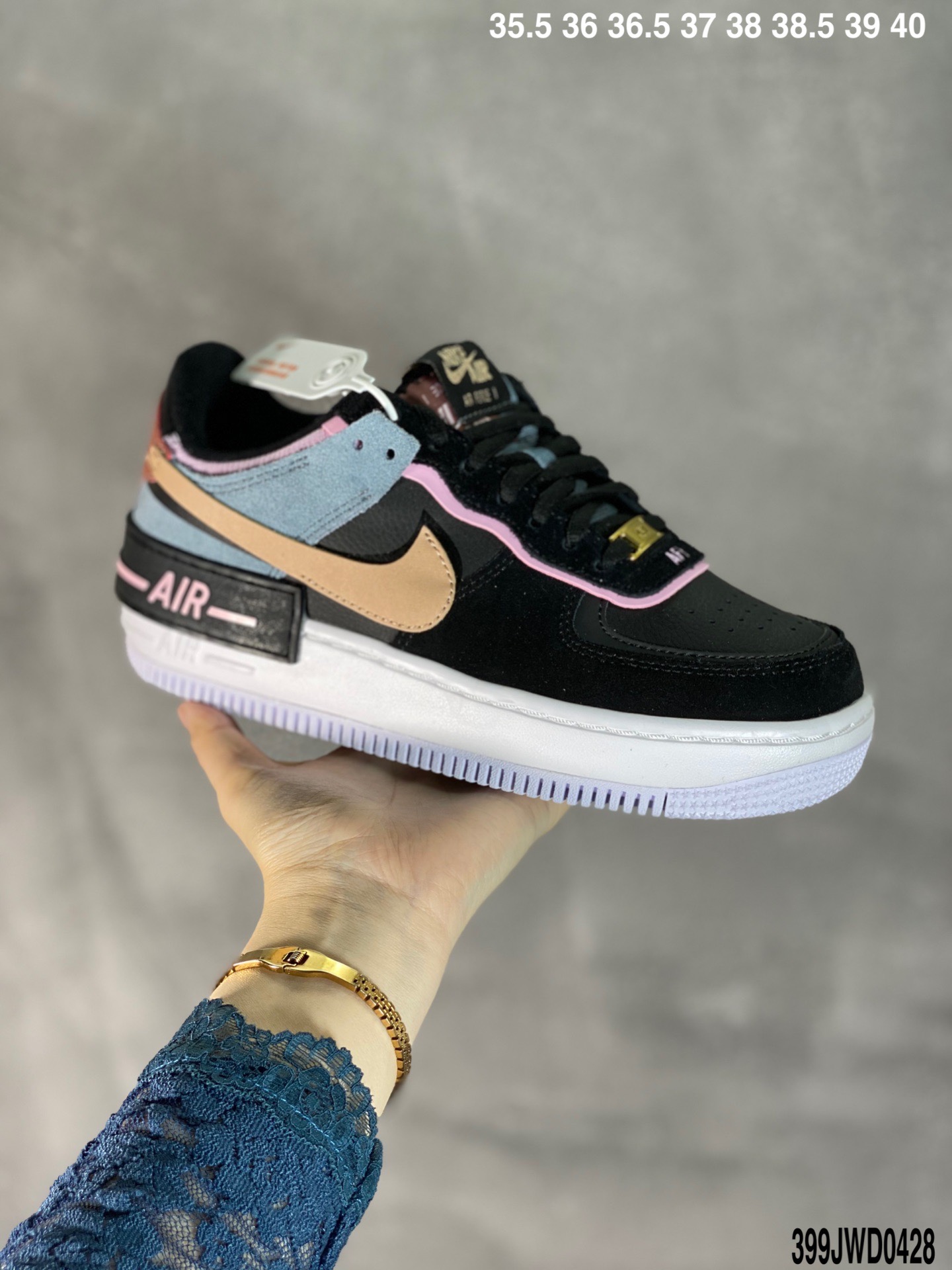 190·全新少女系解构主义设计Nike WMNS Air Force 1 Shadow空军一号CU5315-001