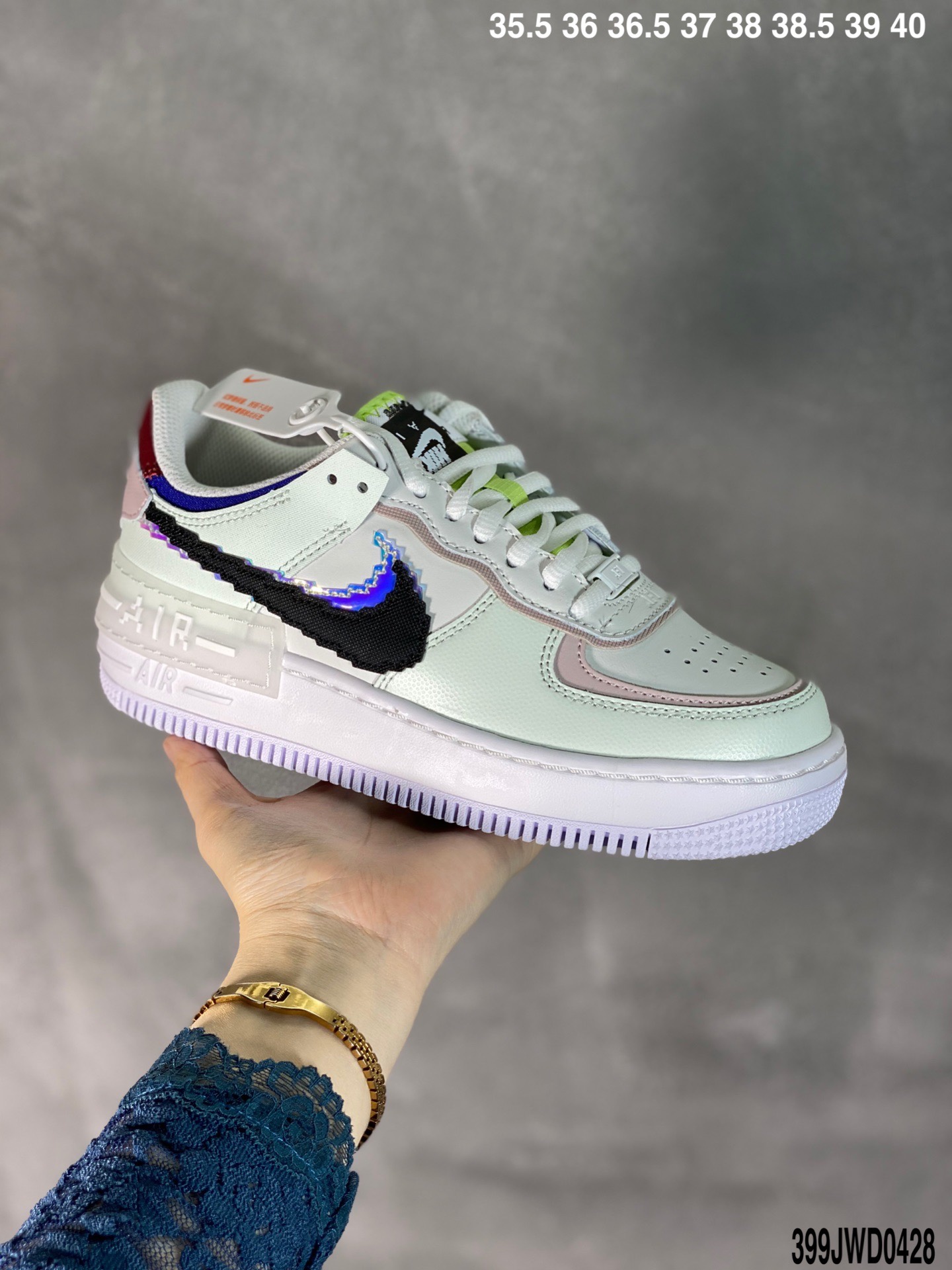 190·全新少女系解构主义设计Nike WMNS Air Force 1 Shadow空军一号CU5315-001