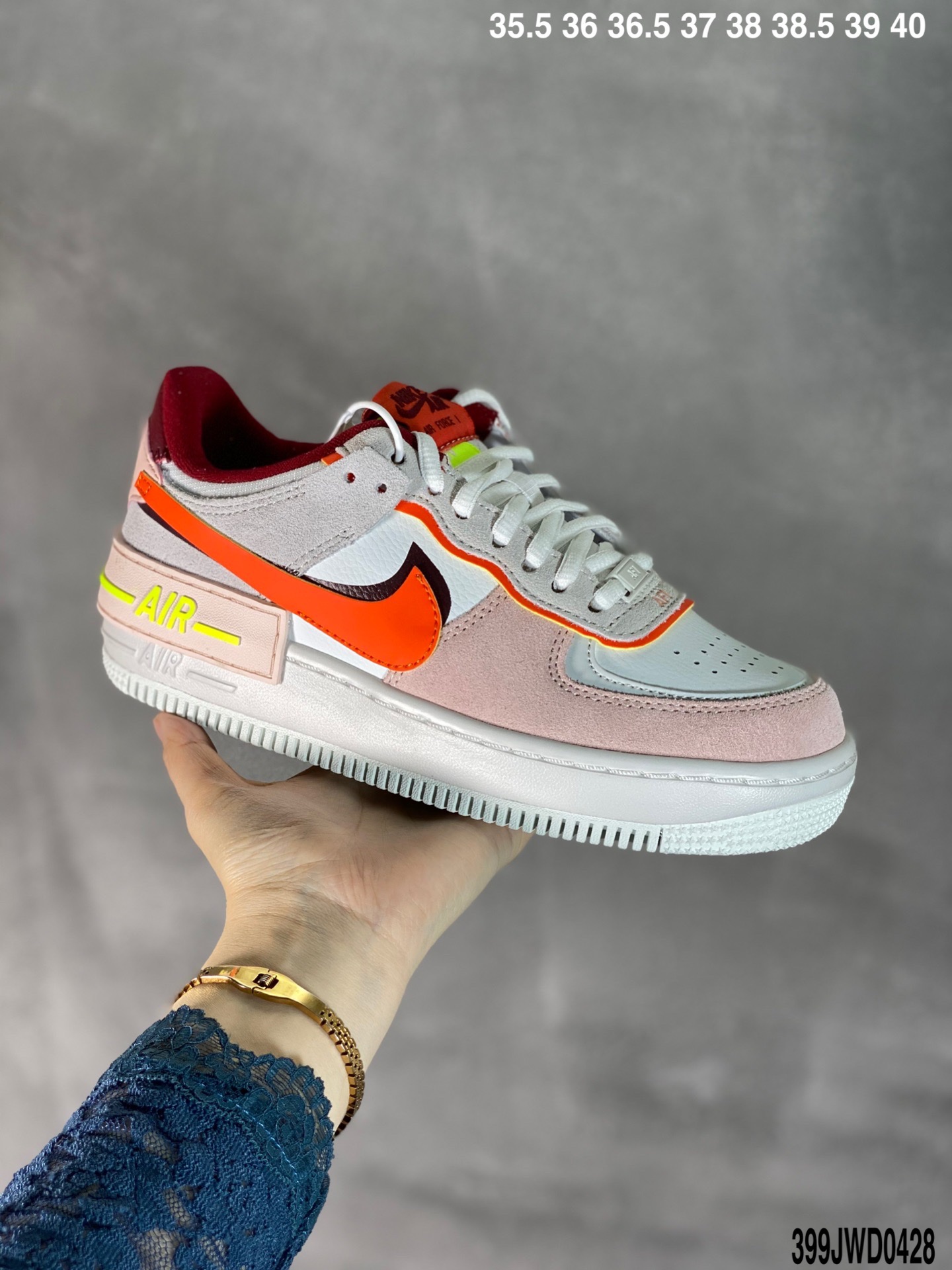 190·全新少女系解构主义设计Nike WMNS Air Force 1 Shadow空军一号CU5315-001