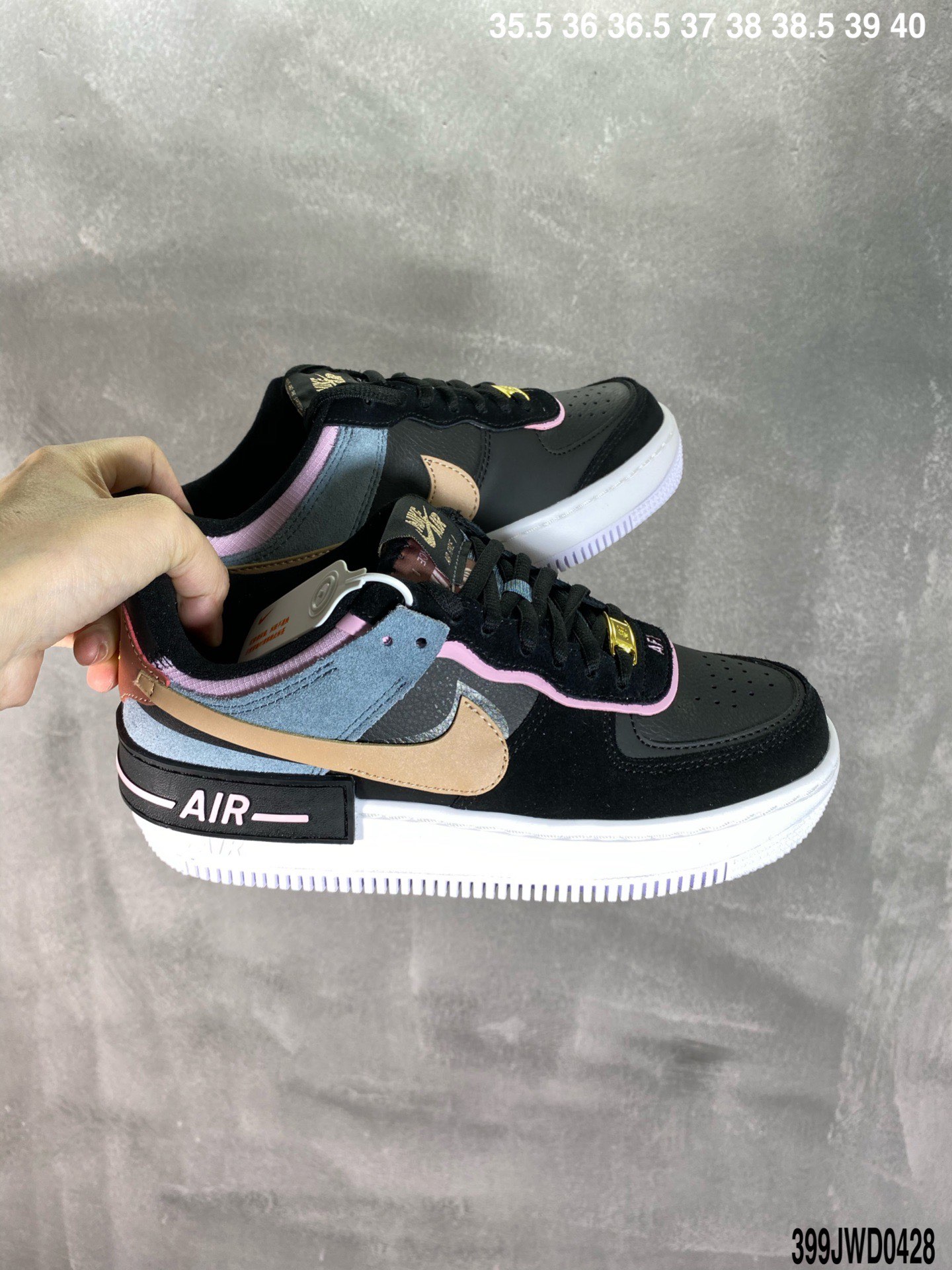 190·全新少女系解构主义设计Nike WMNS Air Force 1 Shadow空军一号CU5315-001