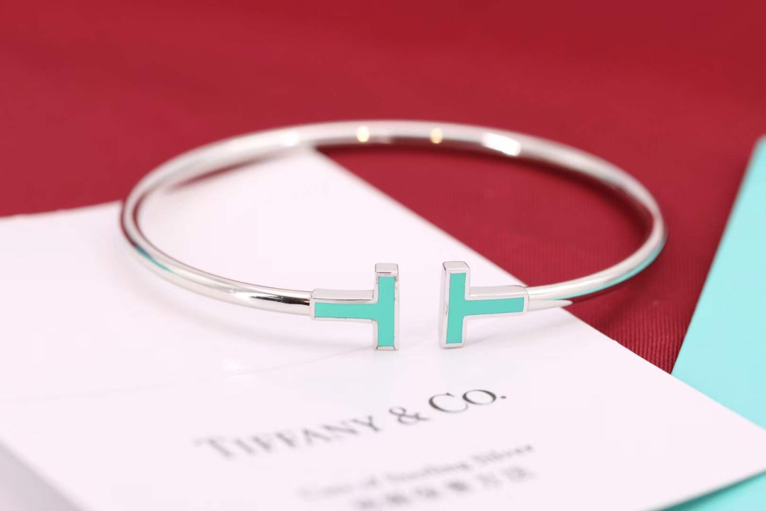 Tiffany & Co. Tiffany&Co. T系列 伴钻 纯银双T手镯
