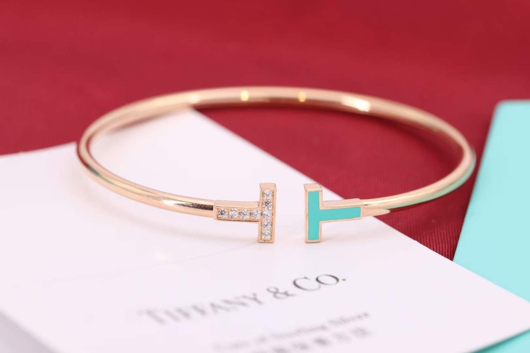 Tiffany & Co. Tiffany&Co. T系列 伴钻 纯银双T手镯