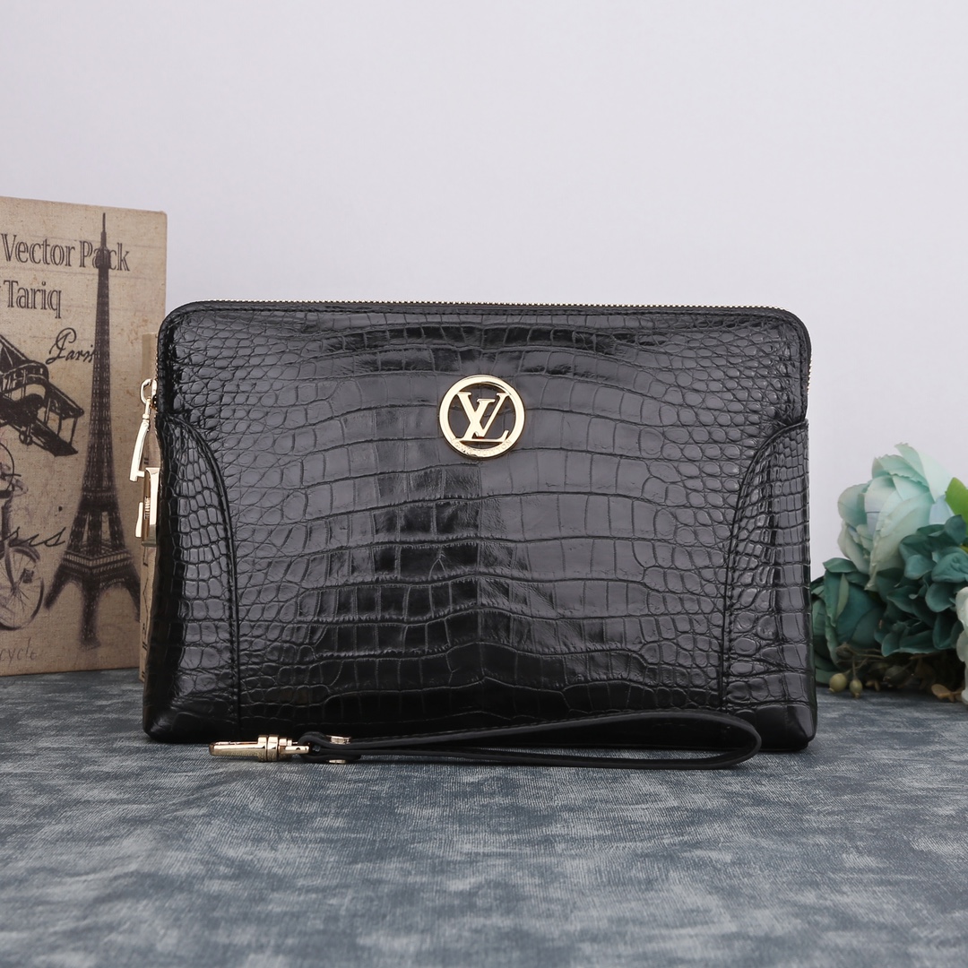 Elegante Bolso de Mano Louis Vuitton de Piel de Cocodrilo para Hombre
