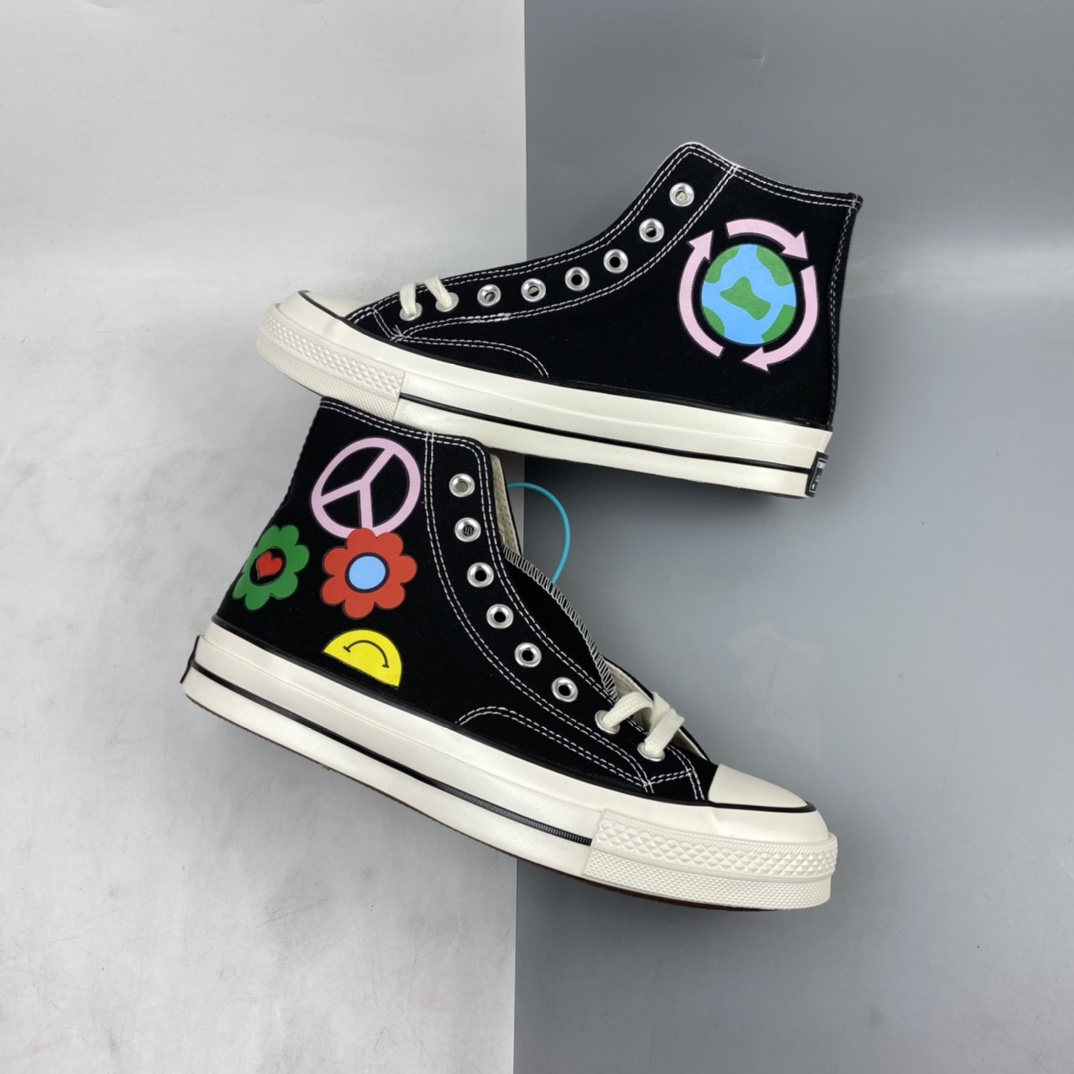 P140 Converse Chuck Taylor All Star”Seek Peace”Hi 明星经典高帮系列休闲百搭硫化板鞋 162050C