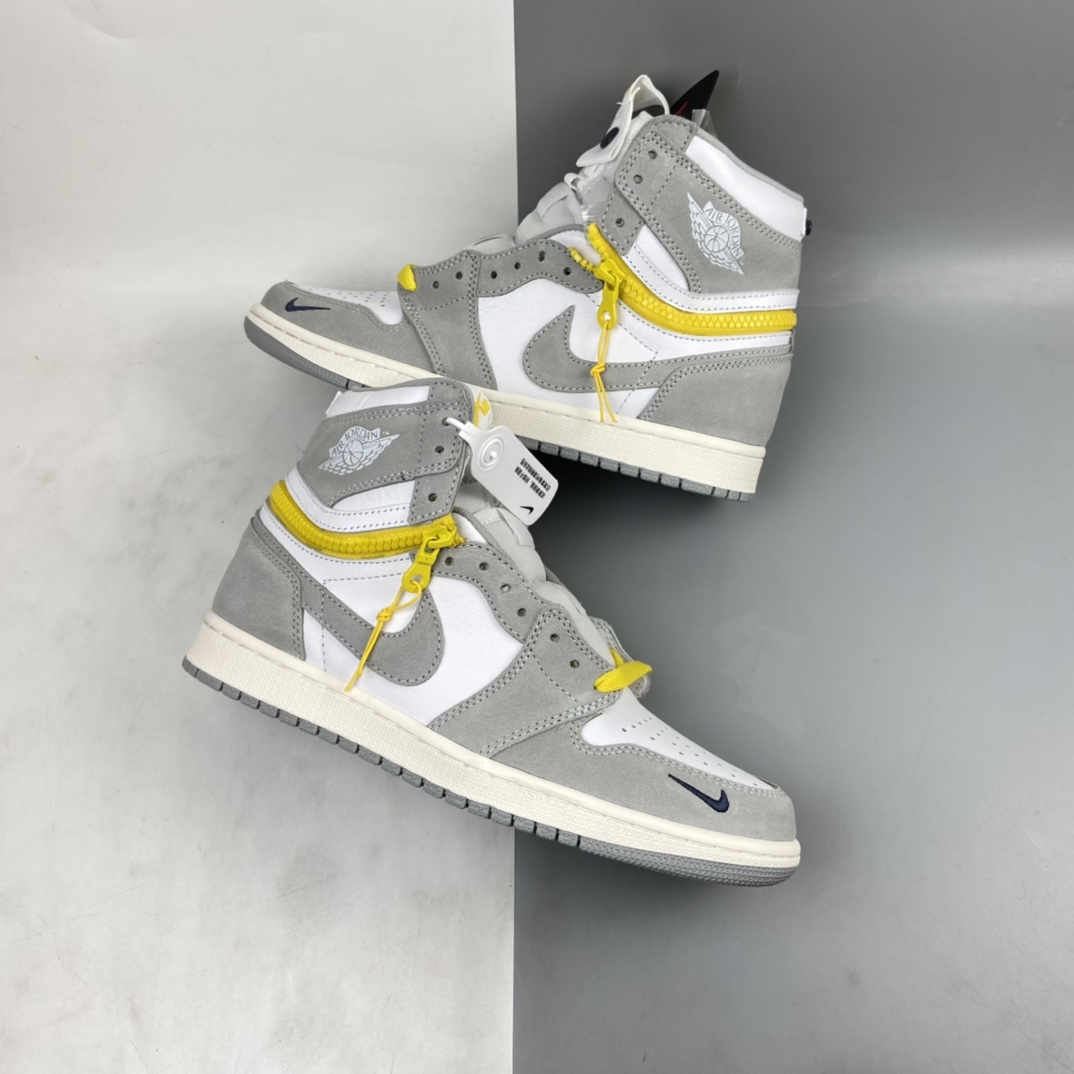 P420 Air Jordan 1 Switch ” Light Smoke Grey ” 烟灰拉链 J1乔1高帮文化篮球鞋 CW6576-100