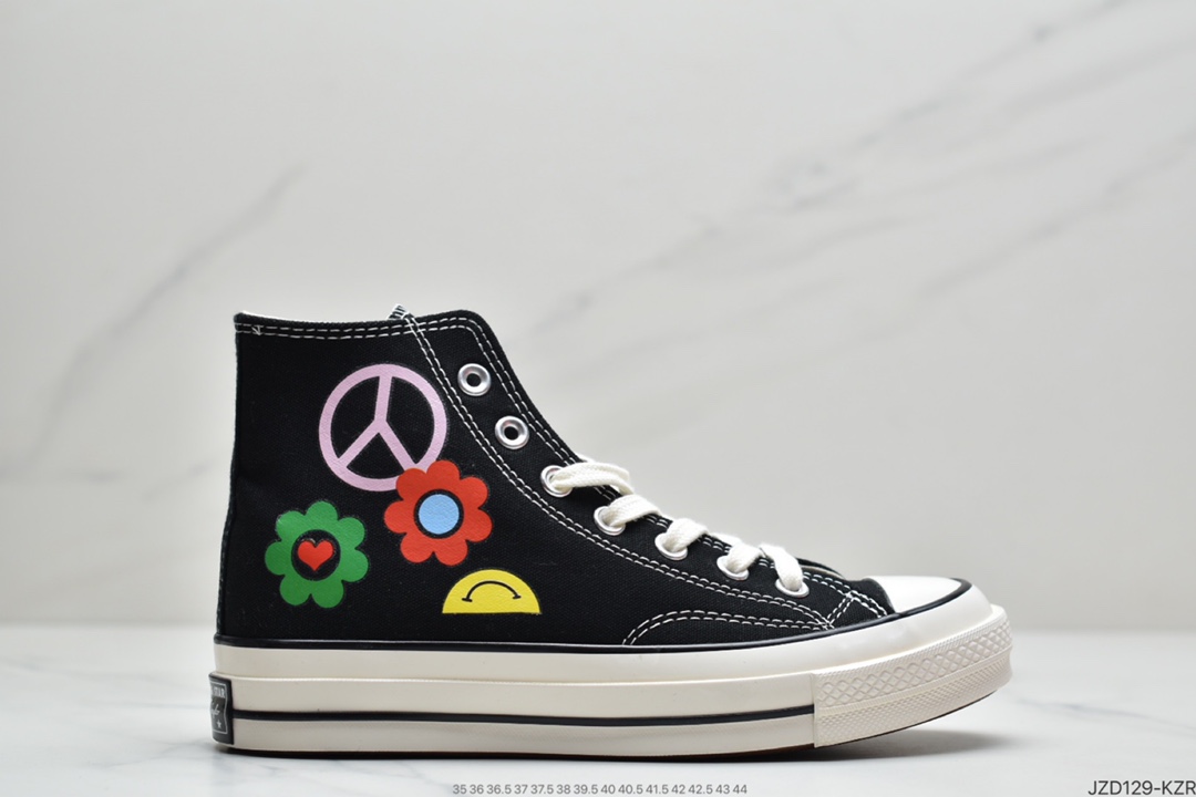 140 匡威Converse Chuck Taylor All Star 1970s High”Black/White”复古三星标高帮休闲运动硫化百搭板鞋162050C