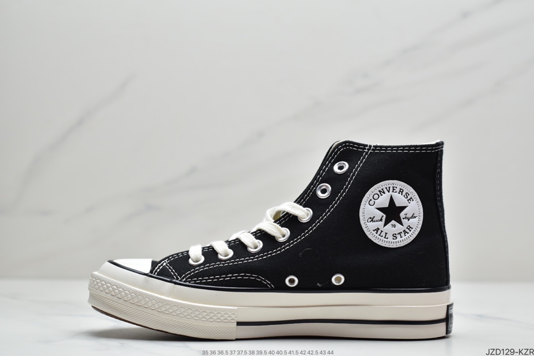 140 匡威Converse Chuck Taylor All Star 1970s High”Black/White”复古三星标高帮休闲运动硫化百搭板鞋162050C