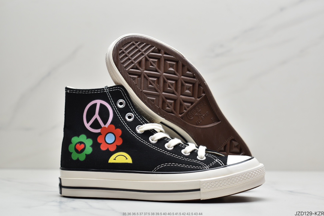 140 匡威Converse Chuck Taylor All Star 1970s High”Black/White”复古三星标高帮休闲运动硫化百搭板鞋162050C
