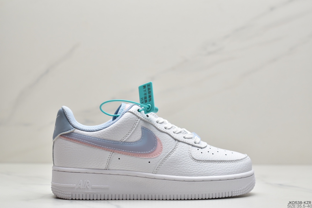 160 耐克NIKE Air Force 1 Low ’07 空军一号低帮经典板鞋 双勾桃粉蓝 CW1574-100
