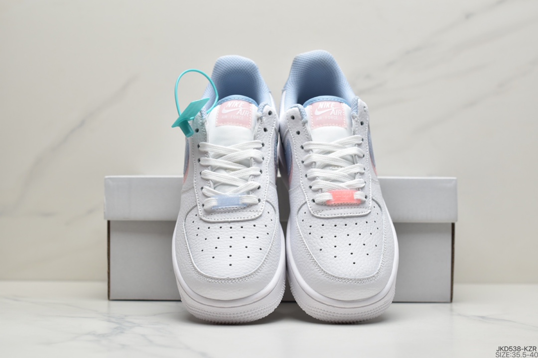 160 耐克NIKE Air Force 1 Low ’07 空军一号低帮经典板鞋 双勾桃粉蓝 CW1574-100