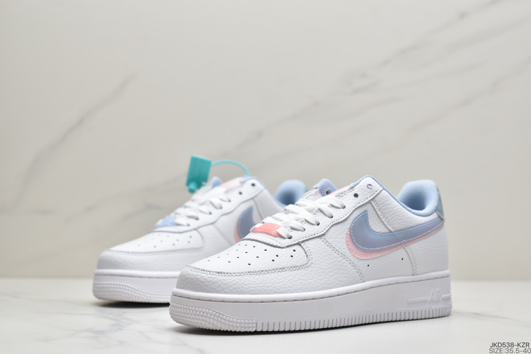 160 耐克NIKE Air Force 1 Low ’07 空军一号低帮经典板鞋 双勾桃粉蓝 CW1574-100