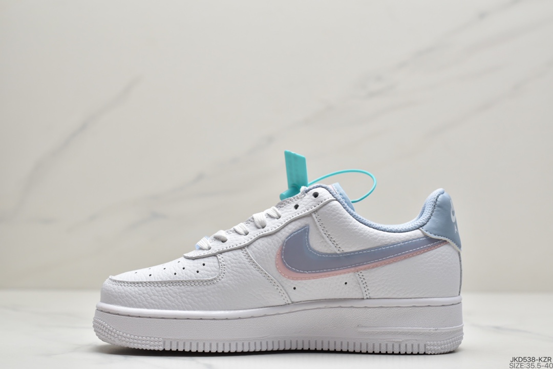 160 耐克NIKE Air Force 1 Low ’07 空军一号低帮经典板鞋 双勾桃粉蓝 CW1574-100