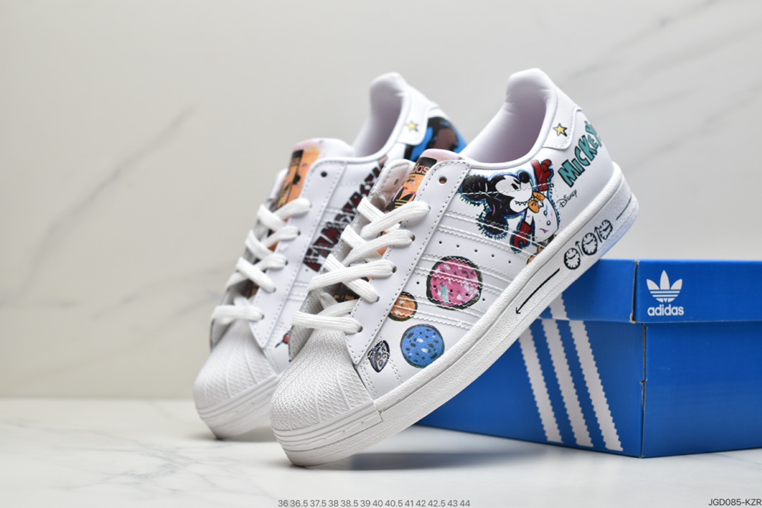 190 Kasing Lung x Disney x adidas三叶草 Originals Superstar”Mickey FANGTASTIC”贝壳头经百典搭休闲运动板鞋 GZ8839