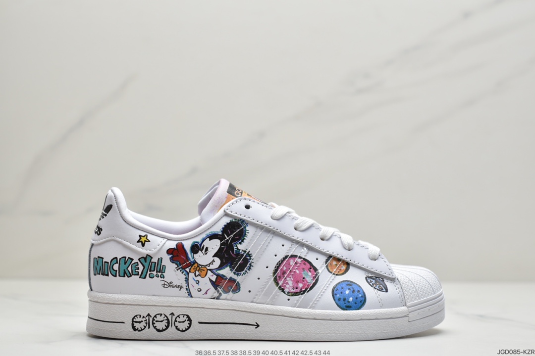 190 Kasing Lung x Disney x adidas三叶草 Originals Superstar”Mickey FANGTASTIC”贝壳头经百典搭休闲运动板鞋 GZ8839