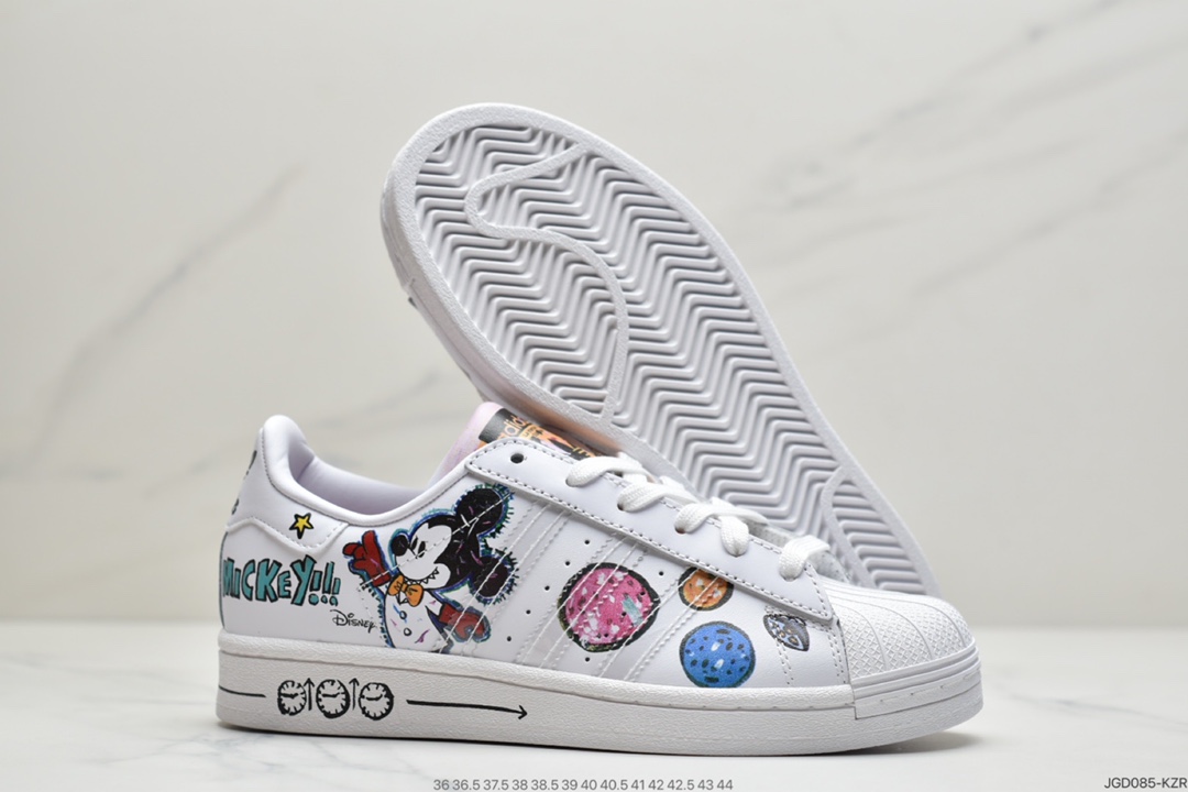 190 Kasing Lung x Disney x adidas三叶草 Originals Superstar”Mickey FANGTASTIC”贝壳头经百典搭休闲运动板鞋 GZ8839