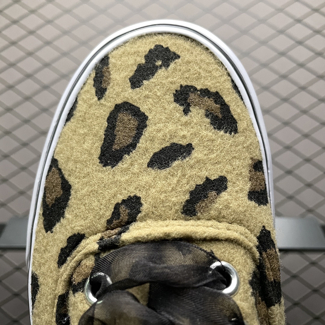 160 Vans 万斯 Authentic 豹纹 蕾丝鞋带 厚底增高款 低帮硫化休闲板鞋