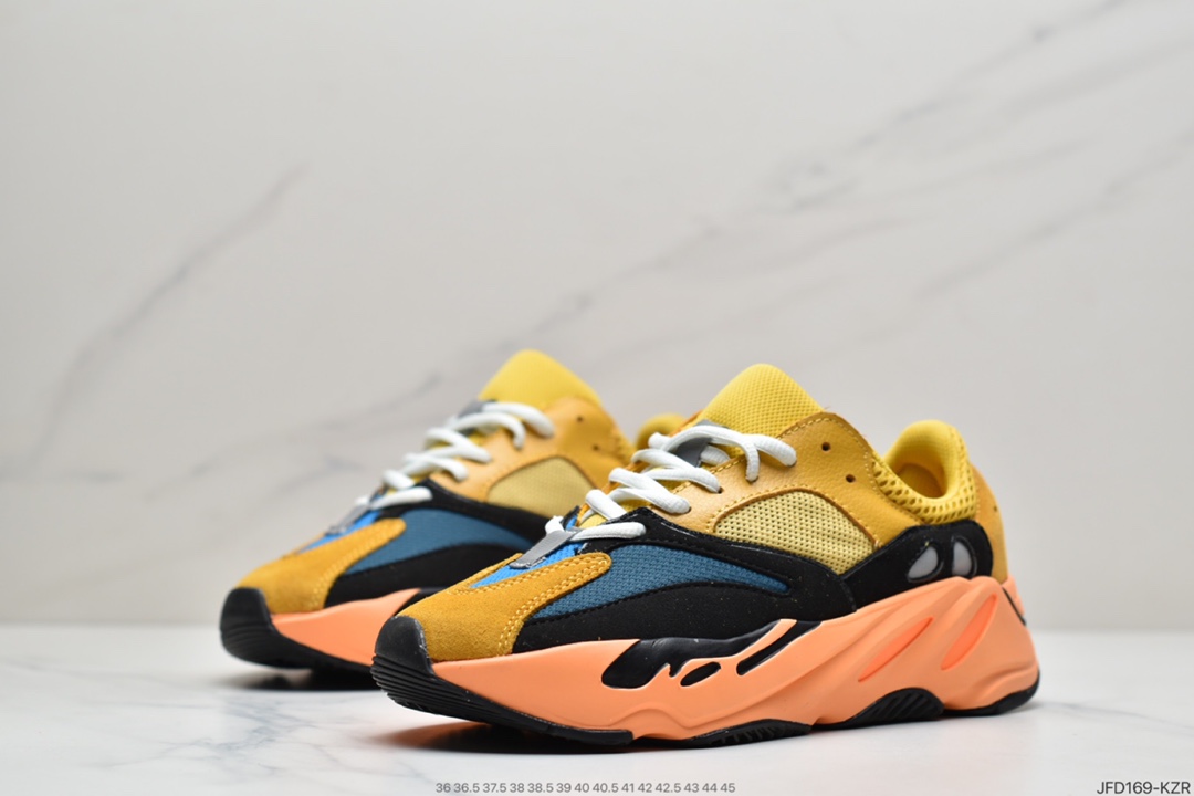 180 侃爷Kanye West x Adidas Yeezy Boost 700 V1Sun700初代系列增高姥爷风百搭休闲运动复古慢跑鞋“太阳黄橙” GZ6984