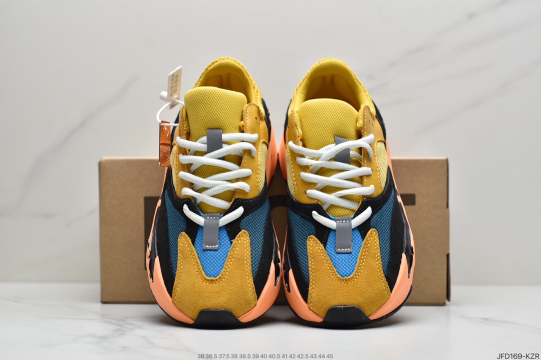 180 侃爷Kanye West x Adidas Yeezy Boost 700 V1Sun700初代系列增高姥爷风百搭休闲运动复古慢跑鞋“太阳黄橙” GZ6984