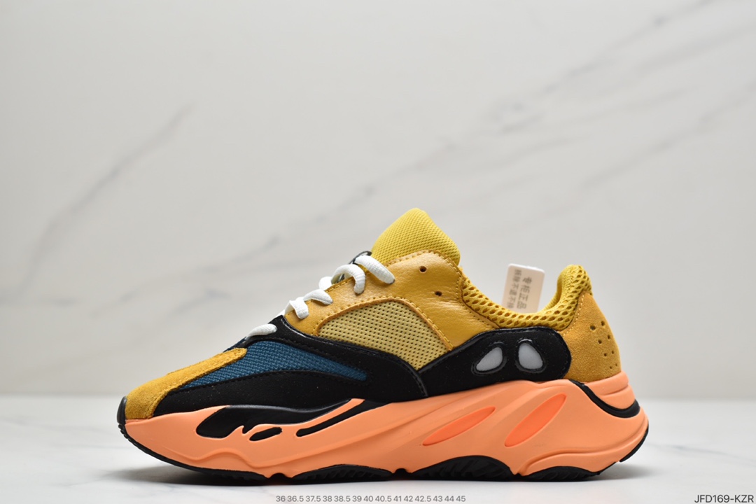 180 侃爷Kanye West x Adidas Yeezy Boost 700 V1Sun700初代系列增高姥爷风百搭休闲运动复古慢跑鞋“太阳黄橙” GZ6984