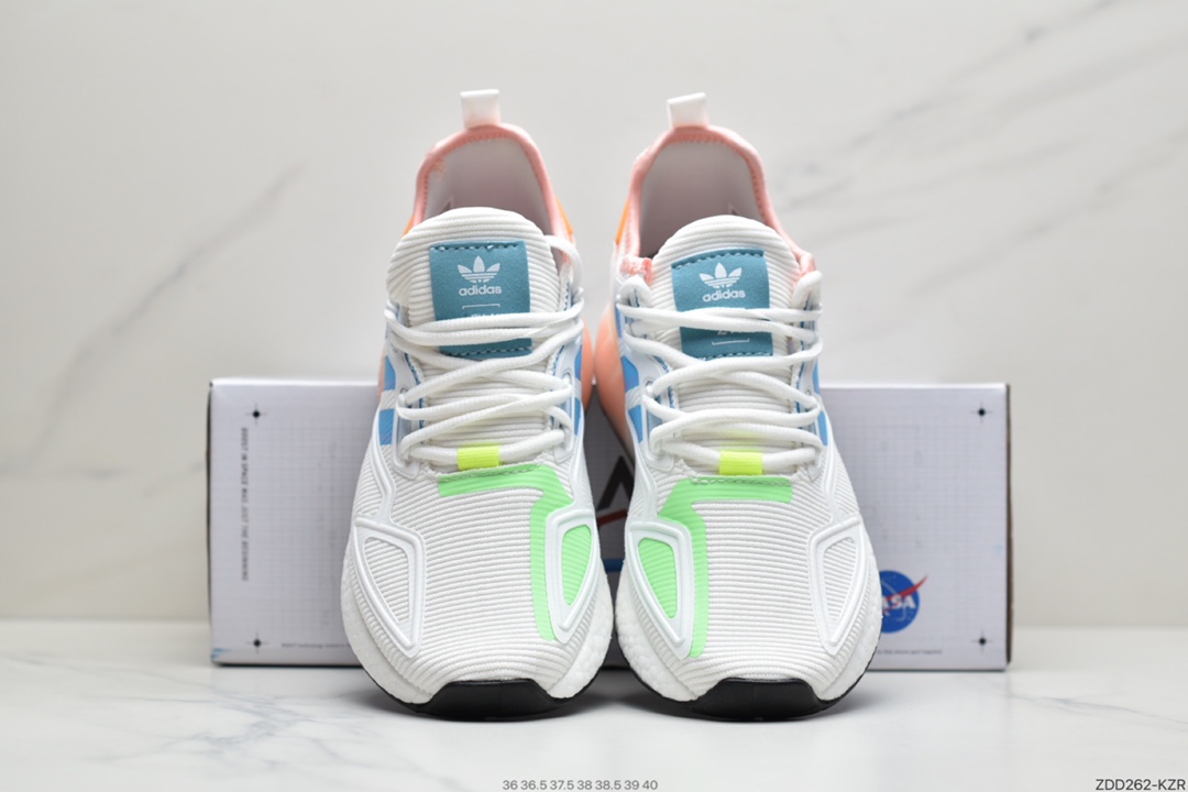 230 阿迪达斯Adidas Originals ZX 2K Boost 全新爆米花缓震休闲运动跑鞋 HO6578