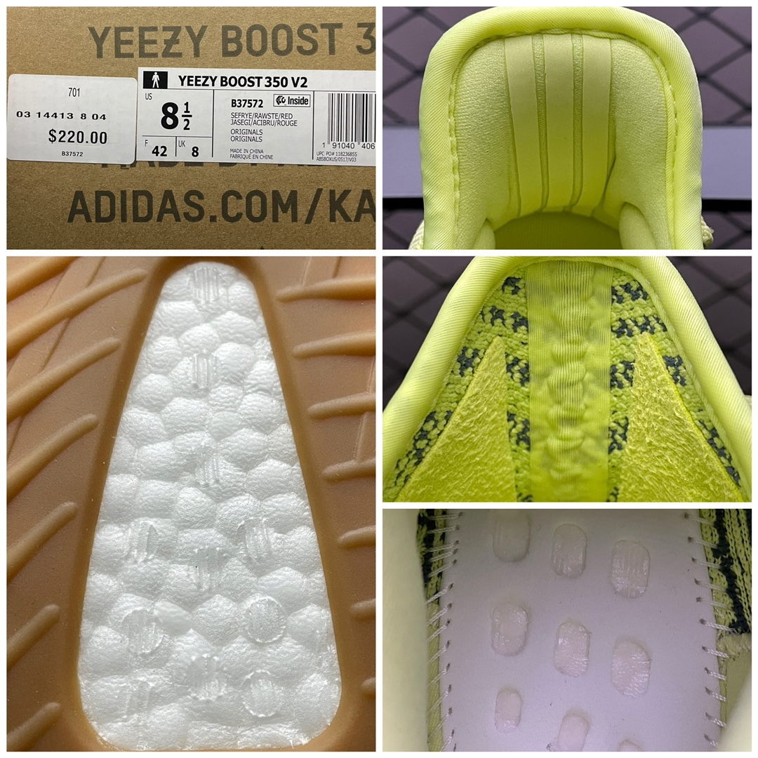 450 纯原版本 AD 阿迪 Yeezy Boost 350V2 侃爷椰子 ” Semi Frozen Yellow ” 黄斑马 B37572