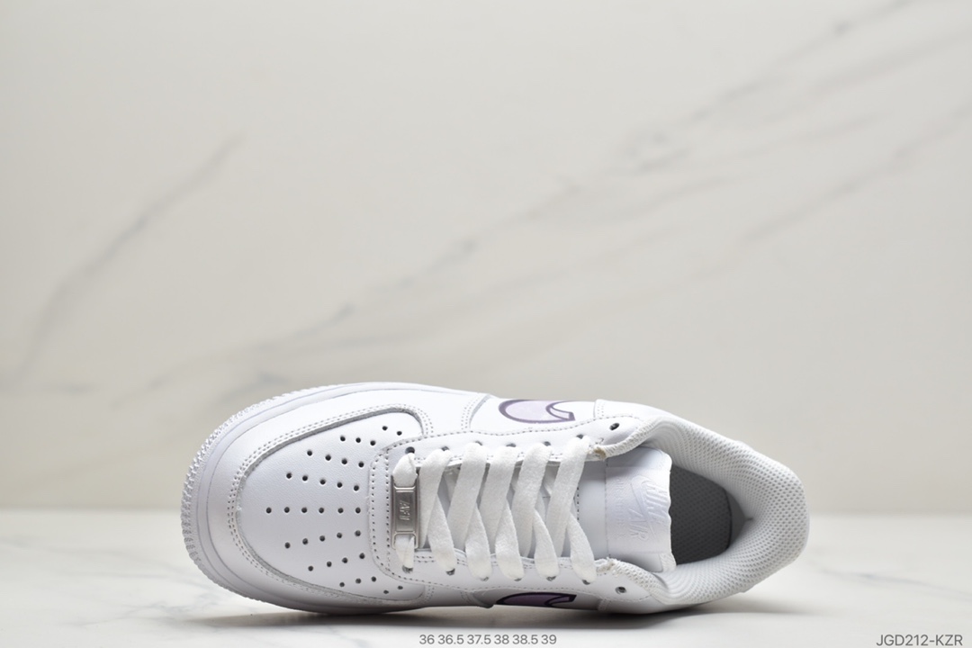 180 耐克Nike Air Force 1 Low 白紫 3D效果Logo AF1空军一号低帮休闲运动板鞋  CW2288-191