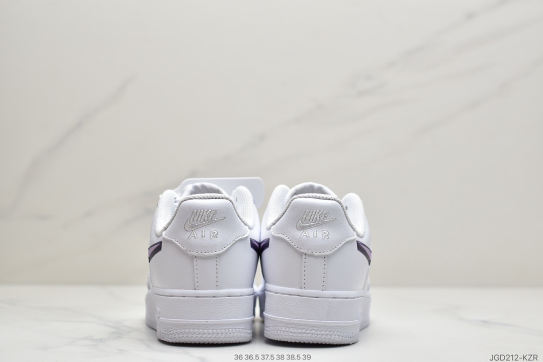 180 耐克Nike Air Force 1 Low 白紫 3D效果Logo AF1空军一号低帮休闲运动板鞋  CW2288-191