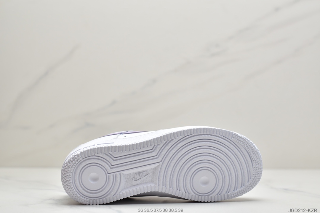 180 耐克Nike Air Force 1 Low 白紫 3D效果Logo AF1空军一号低帮休闲运动板鞋  CW2288-191