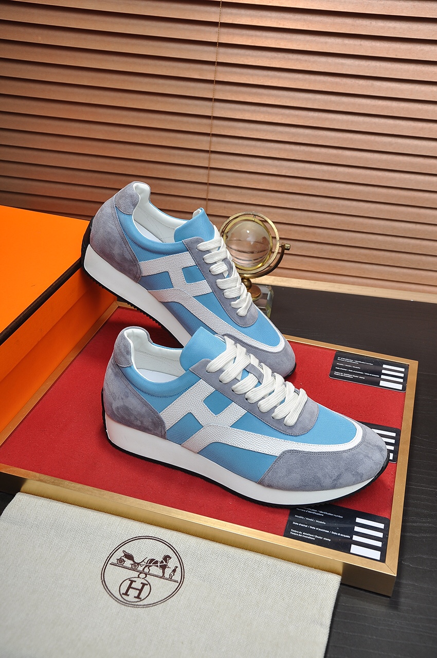 Hermes Men's and Women's Top-Quality Leather Fashion Sneakers 7 i1619637430 6589 5