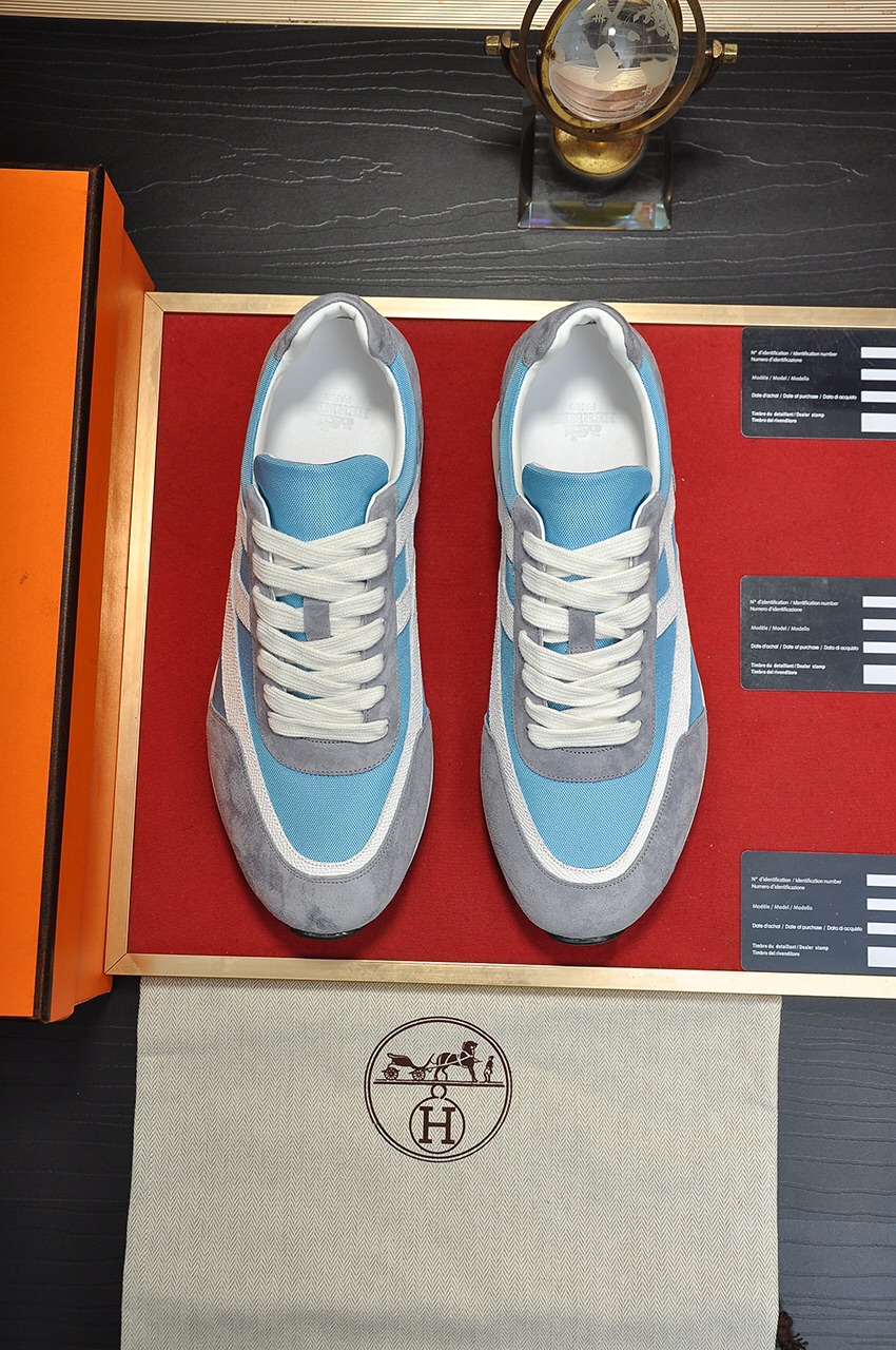 Hermes Men's and Women's Top-Quality Leather Fashion Sneakers 1 Hermes Men's and Women's Top-Quality Leather Fashion Sneakers
