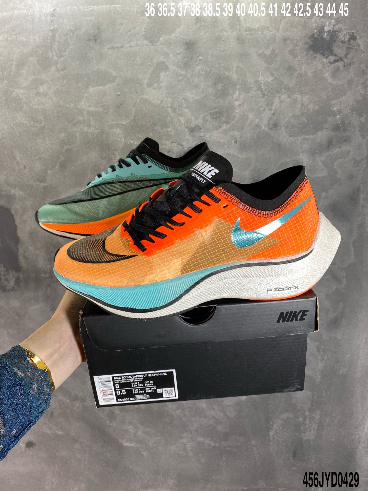 180 Nike ZoomX Vaporfly Next%  蓝橘鸳鸯 马拉松跑步鞋 AO4568-300