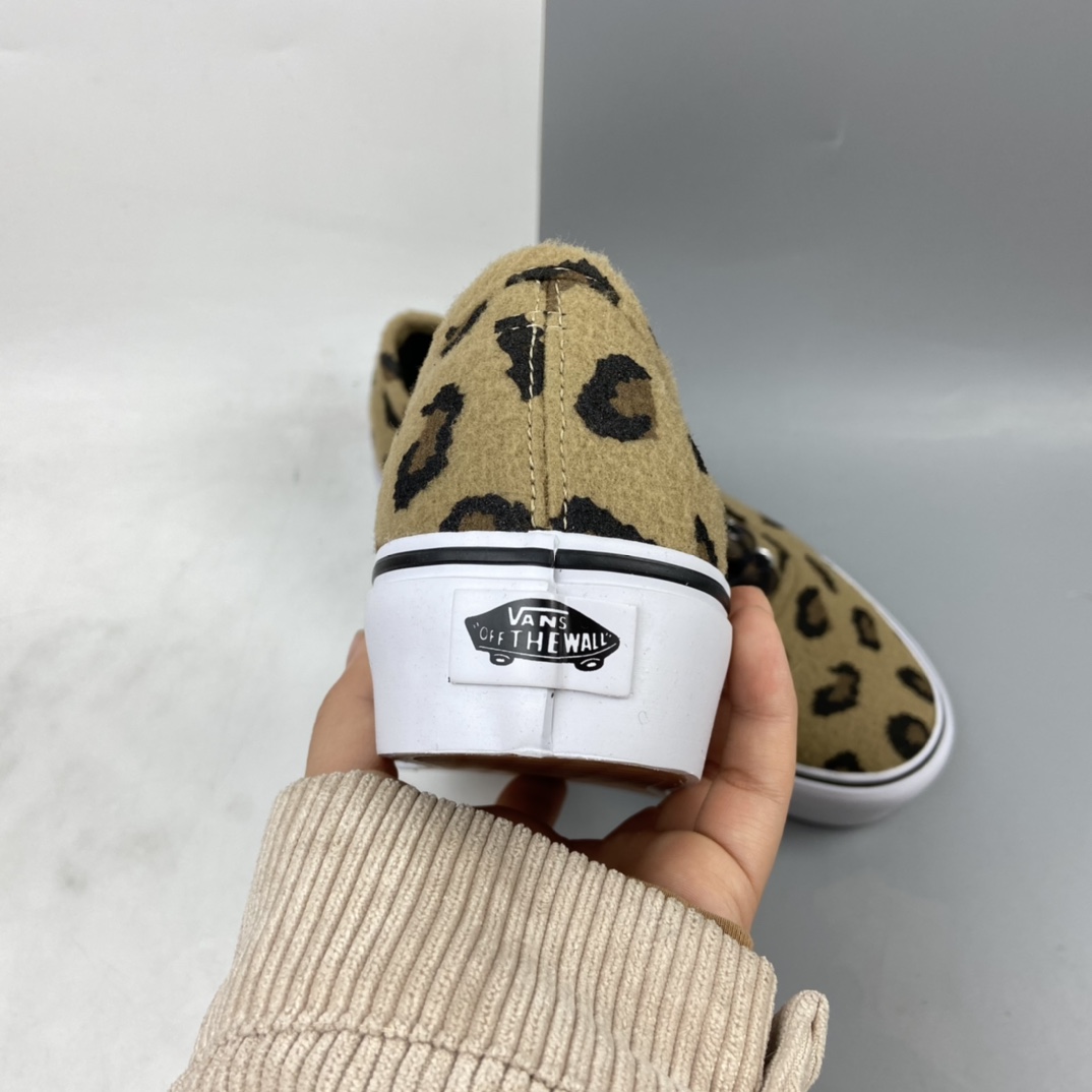 P160 Vans Fuzzy Authentic Platform 厚底系列 天鹅绒布豹纹休闲板鞋 VN0A3AV8RSO1