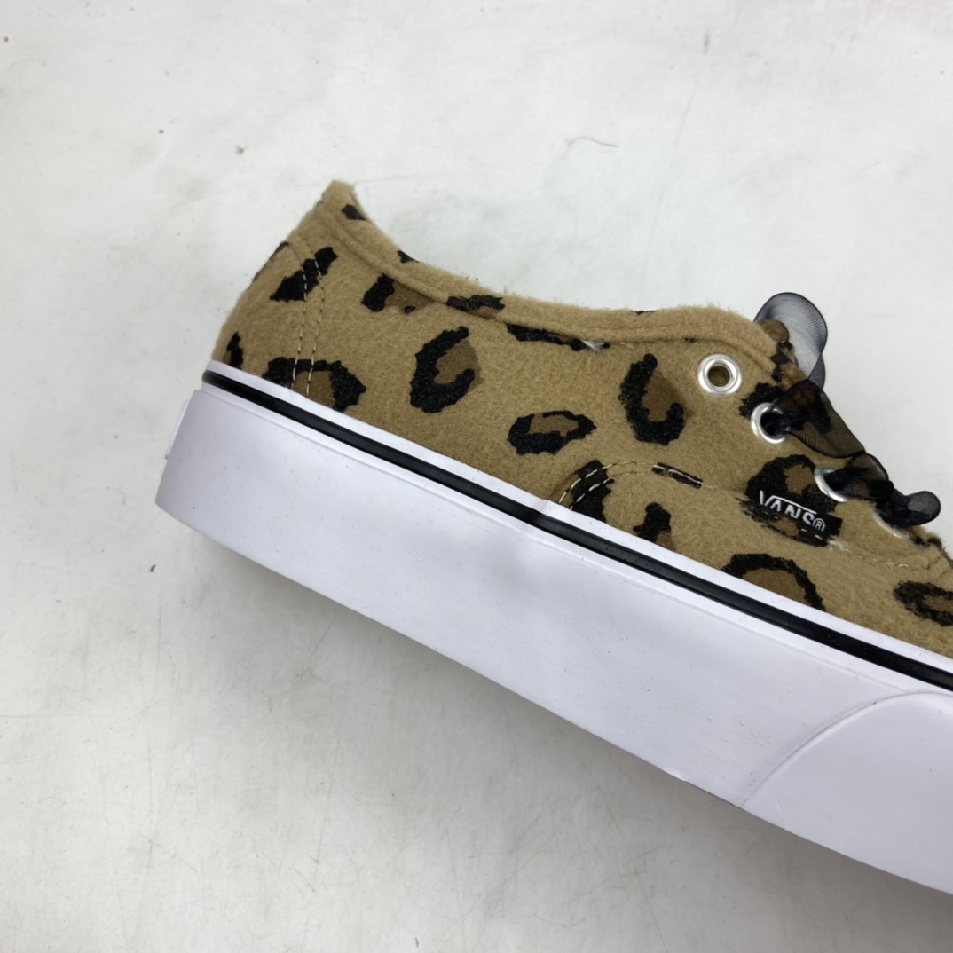 P160 Vans Fuzzy Authentic Platform 厚底系列 天鹅绒布豹纹休闲板鞋 VN0A3AV8RSO1
