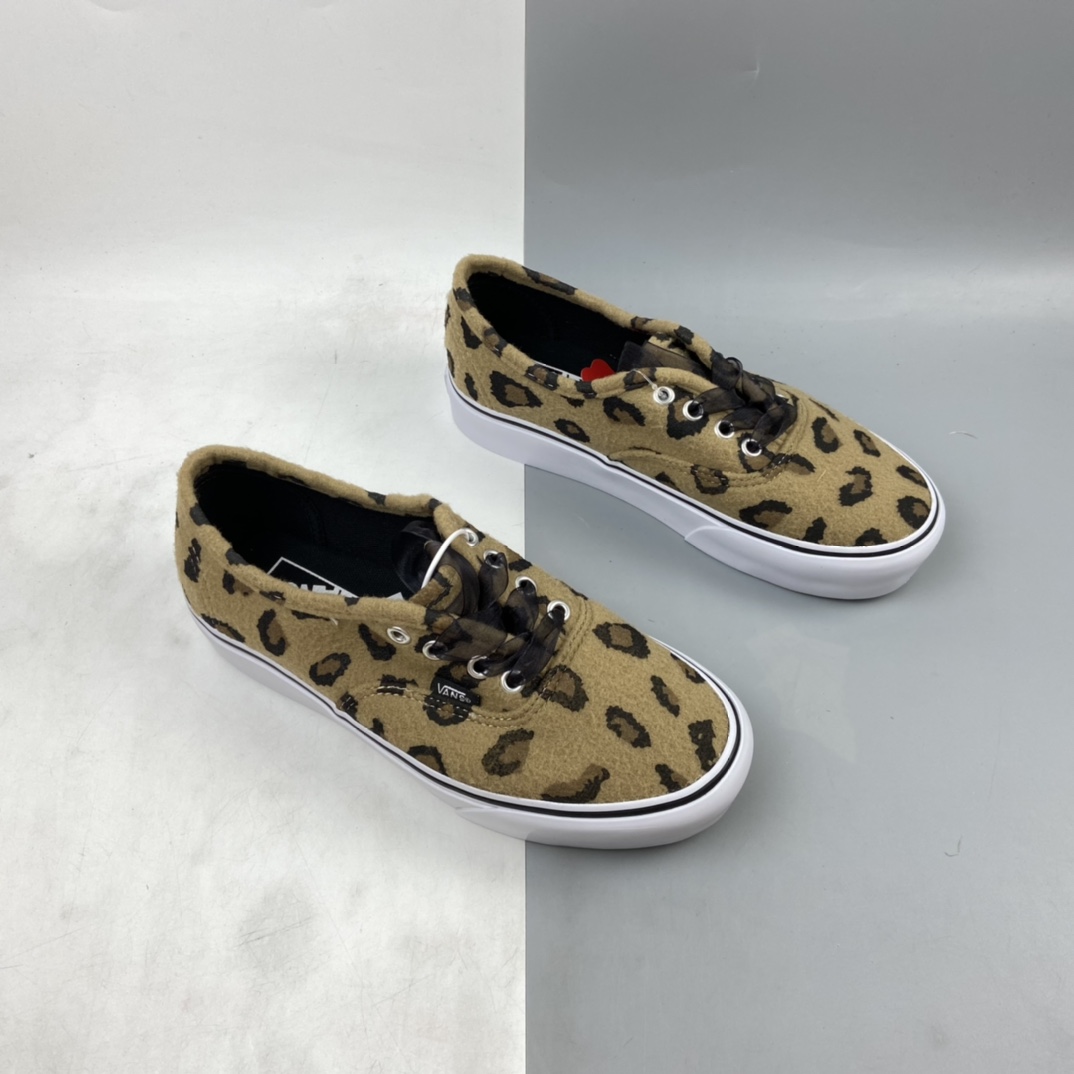 P160 Vans Fuzzy Authentic Platform 厚底系列 天鹅绒布豹纹休闲板鞋 VN0A3AV8RSO1