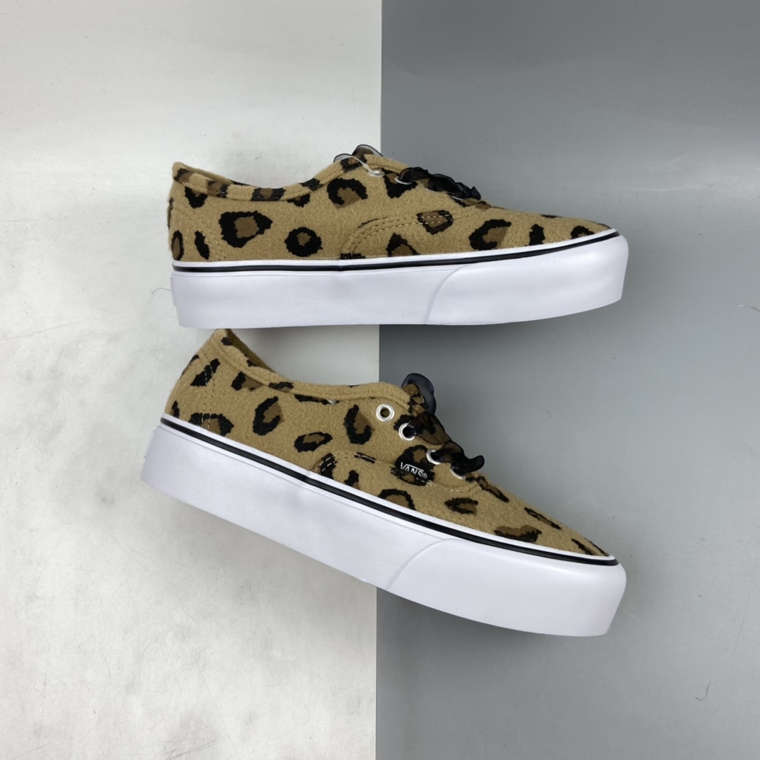 P160 Vans Fuzzy Authentic Platform 厚底系列 天鹅绒布豹纹休闲板鞋 VN0A3AV8RSO1