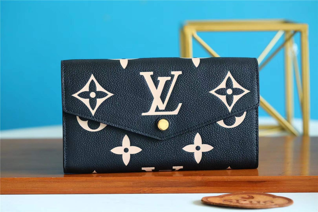 Louis Vuitton AAAAA
 Wallet High-End Designer
 Black Printing Empreinte​ Calfskin Cowhide M80496
