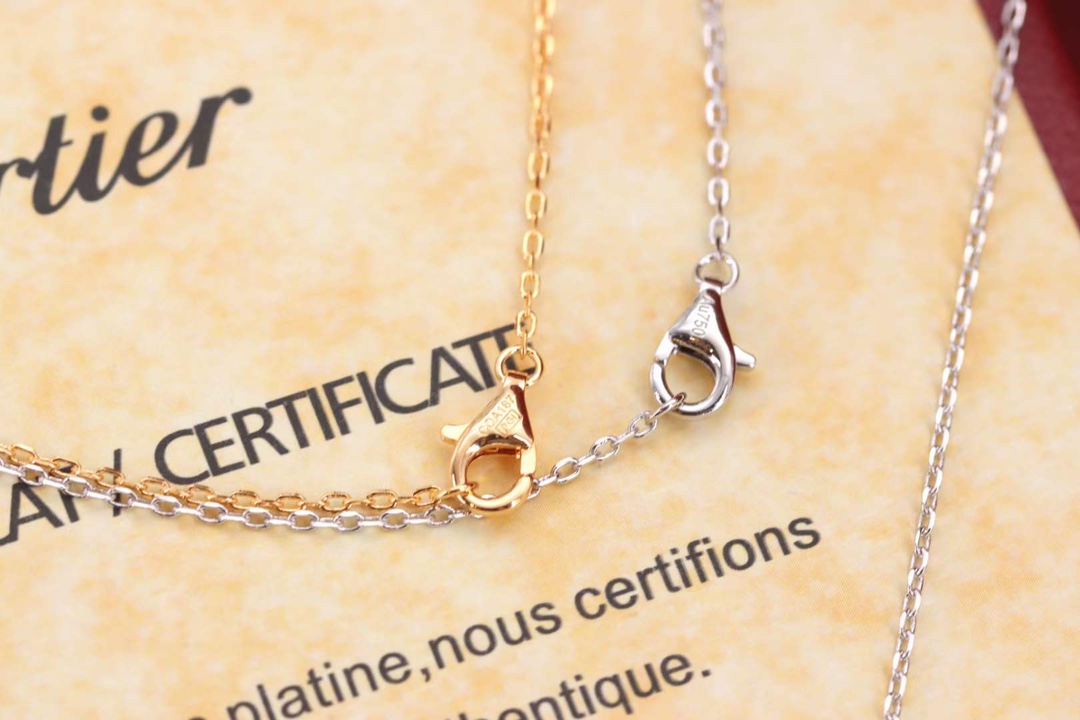 Cartier Catier卡地亚 Love系列满钻双环项链