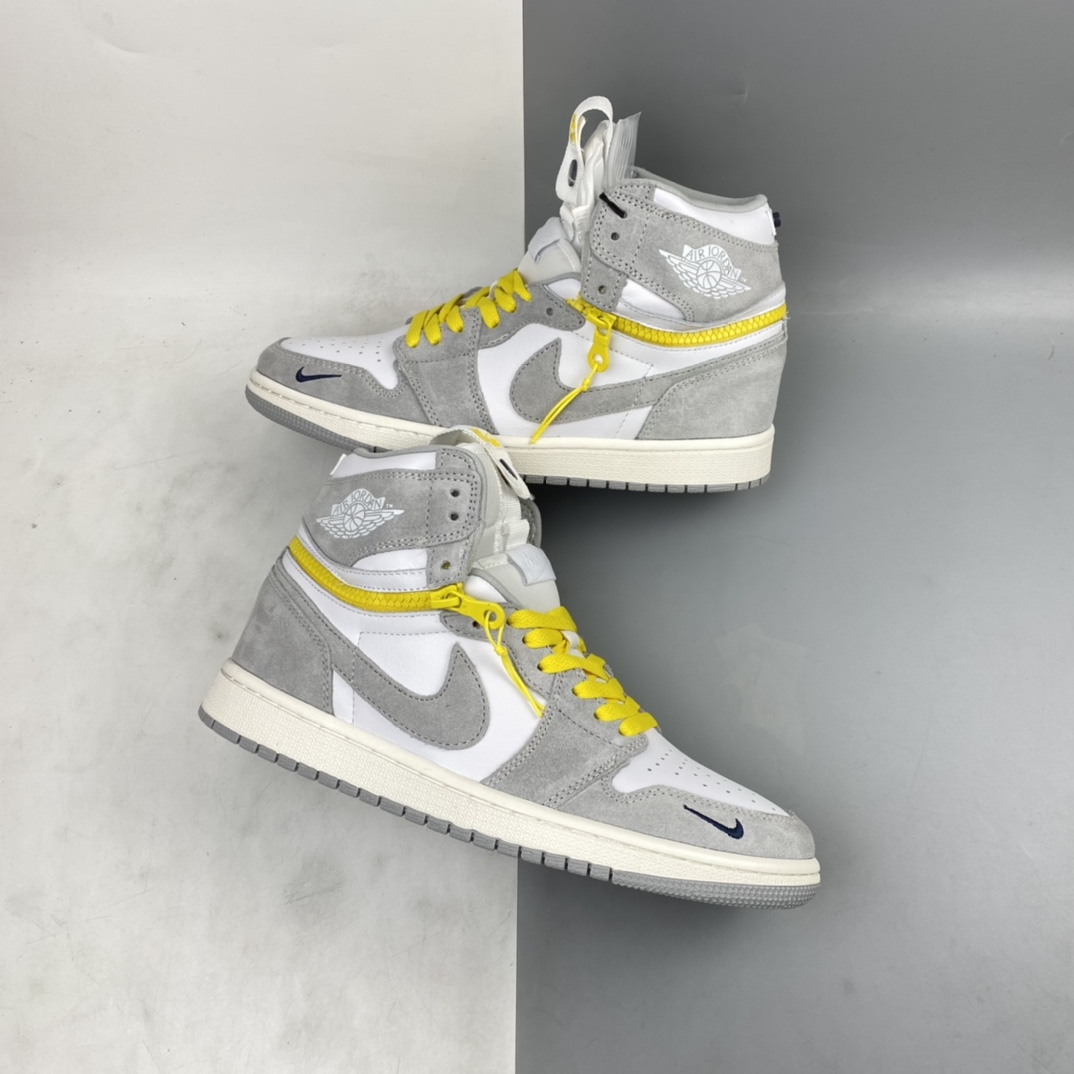 P340 Air Jordan 1 Switch ” Light Smoke Grey ” 烟灰拉链 J1乔1高帮文化篮球鞋 CW6576-100