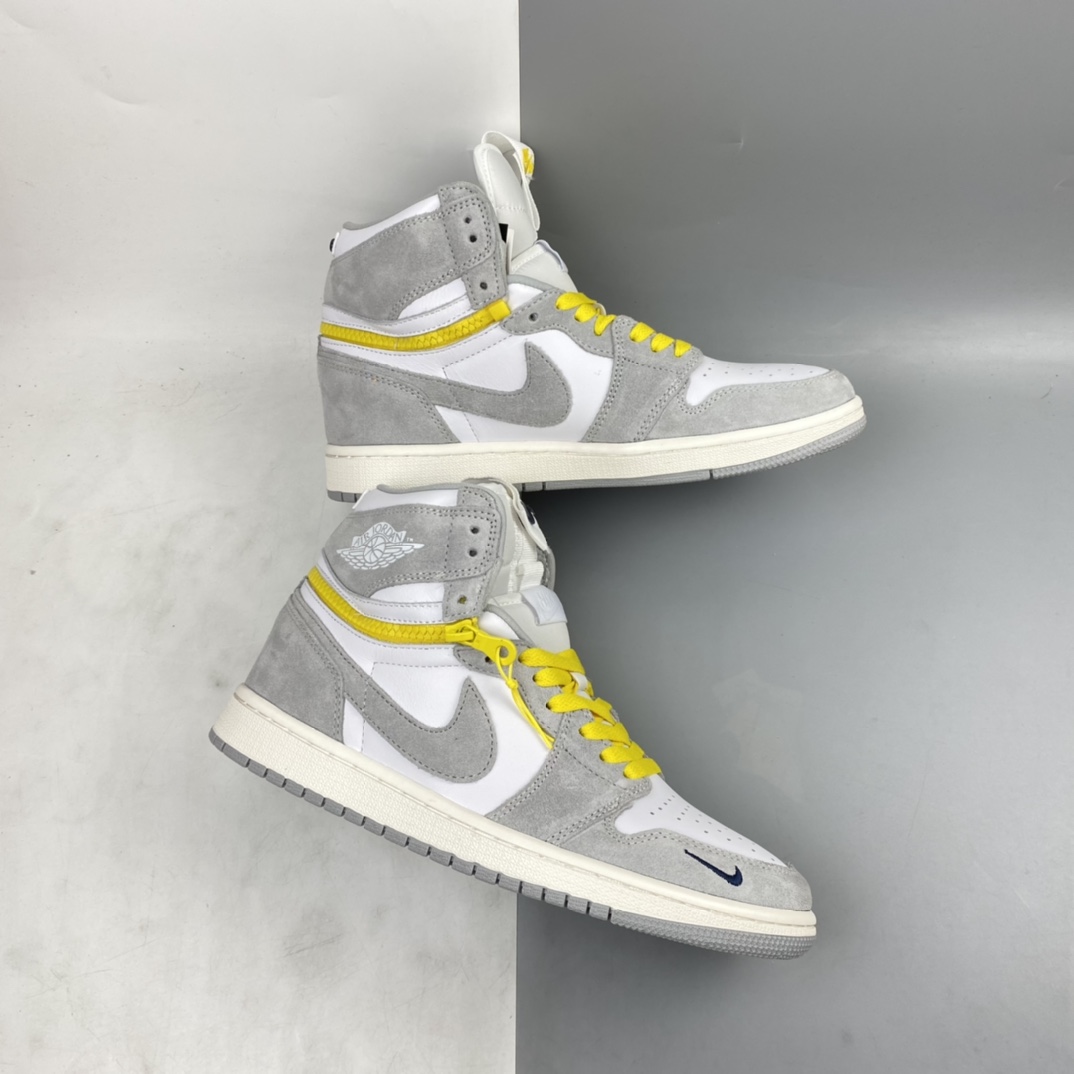 P340 Air Jordan 1 Switch ” Light Smoke Grey ” 烟灰拉链 J1乔1高帮文化篮球鞋 CW6576-100