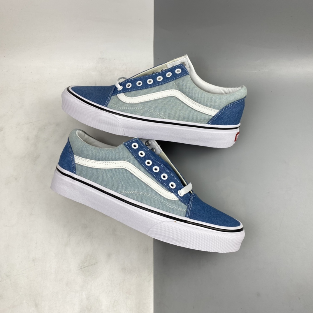 P140 Vans Old School 牛仔丹宁帆布蓝经典低帮板鞋 VN0A38G1Q69 工艺：硫化1:1（重量1:1、真标、原钢印、材质标、鞋型标、合格证） 尺码：35 36 36.5 37 38 38.5 39 40 40.5 41 42 42.5 43 44