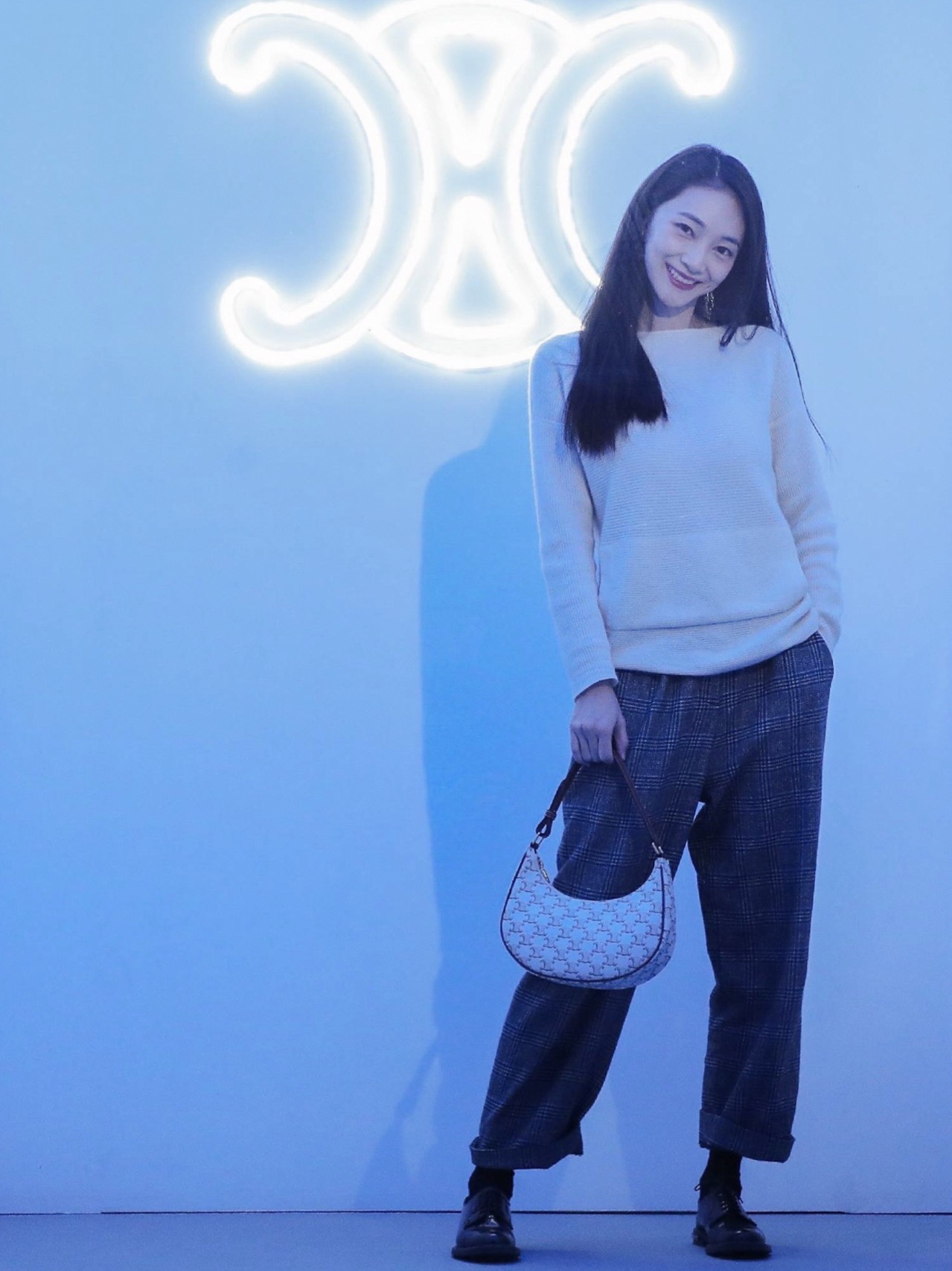 CELINE AVA 白花Ttiomphe腋下包 193952