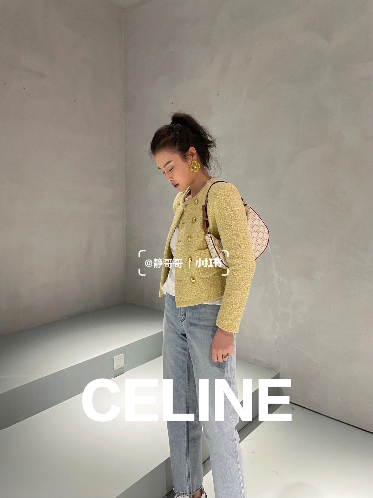 CELINE AVA 白花Ttiomphe腋下包 193952