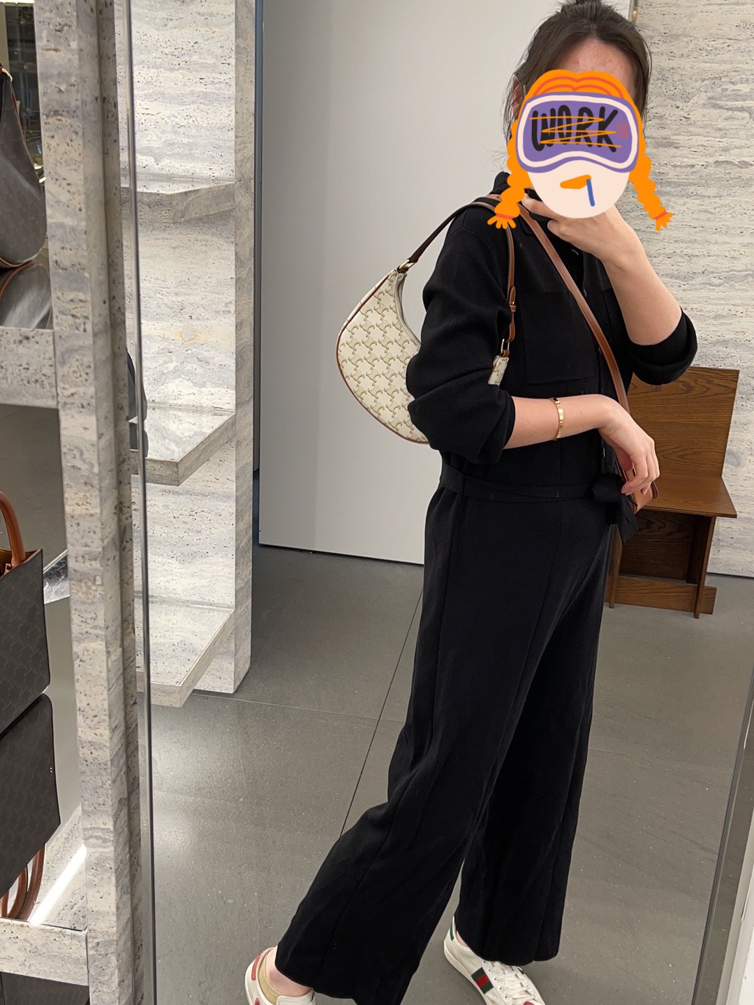 CELINE AVA 白花Ttiomphe腋下包 193952