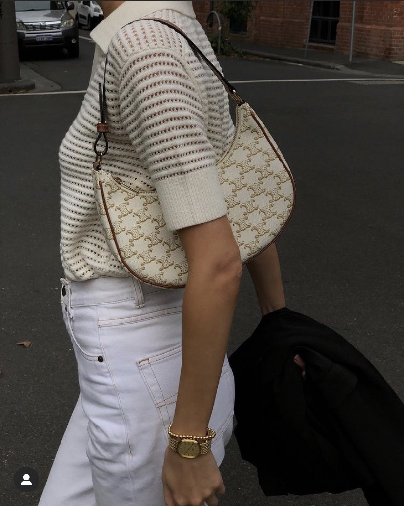 CELINE AVA 白花Ttiomphe腋下包 193952