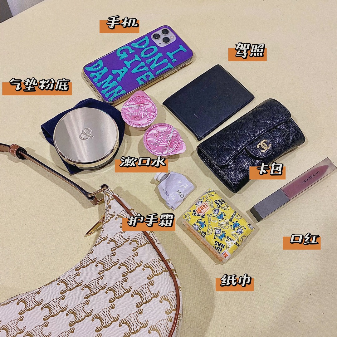 CELINE AVA 白花Ttiomphe腋下包 193952