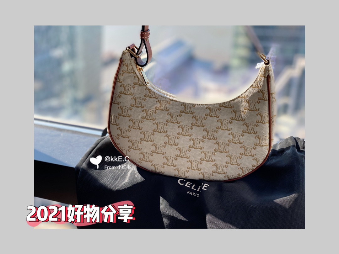 CELINE AVA 白花Ttiomphe腋下包 193952