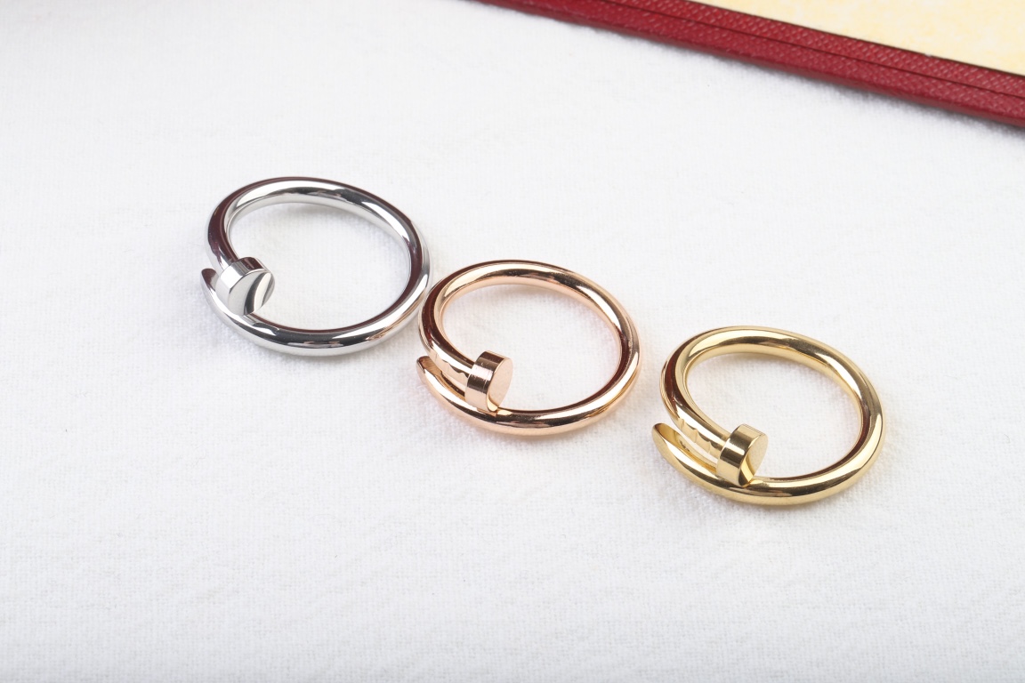 Cartier Juste un clou系列——卡地亚钉子戒指 亚金无钻rose同款