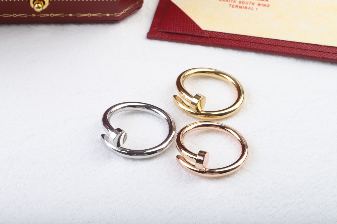Cartier Juste un clou系列——卡地亚钉子戒指 亚金无钻rose同款