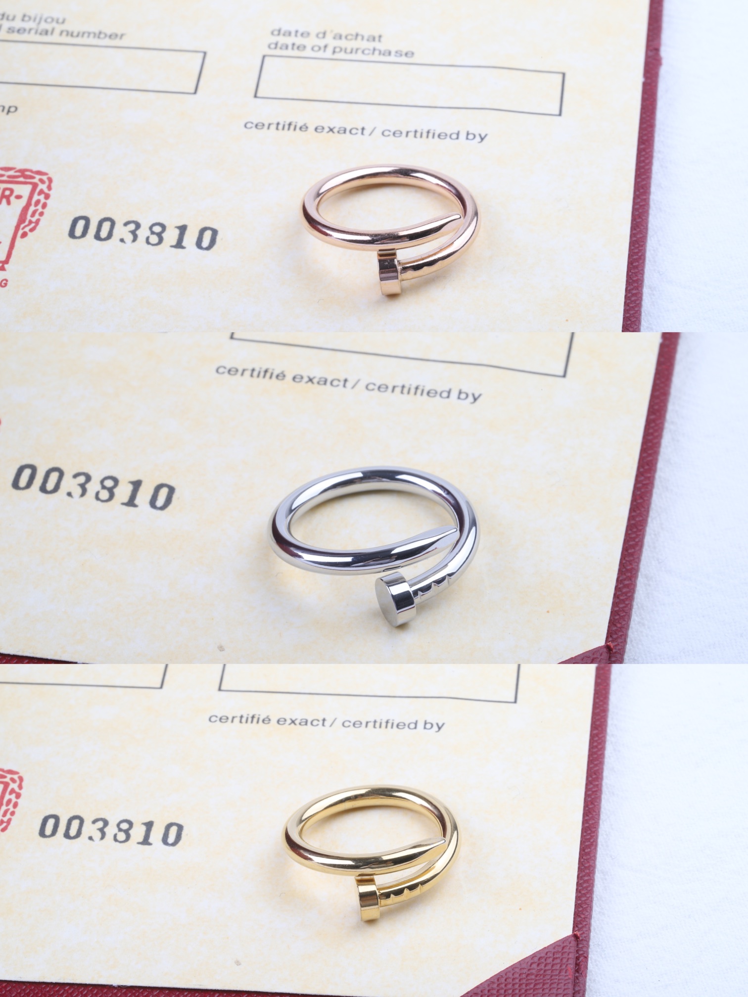Cartier Juste un clou系列——卡地亚钉子戒指 亚金无钻rose同款